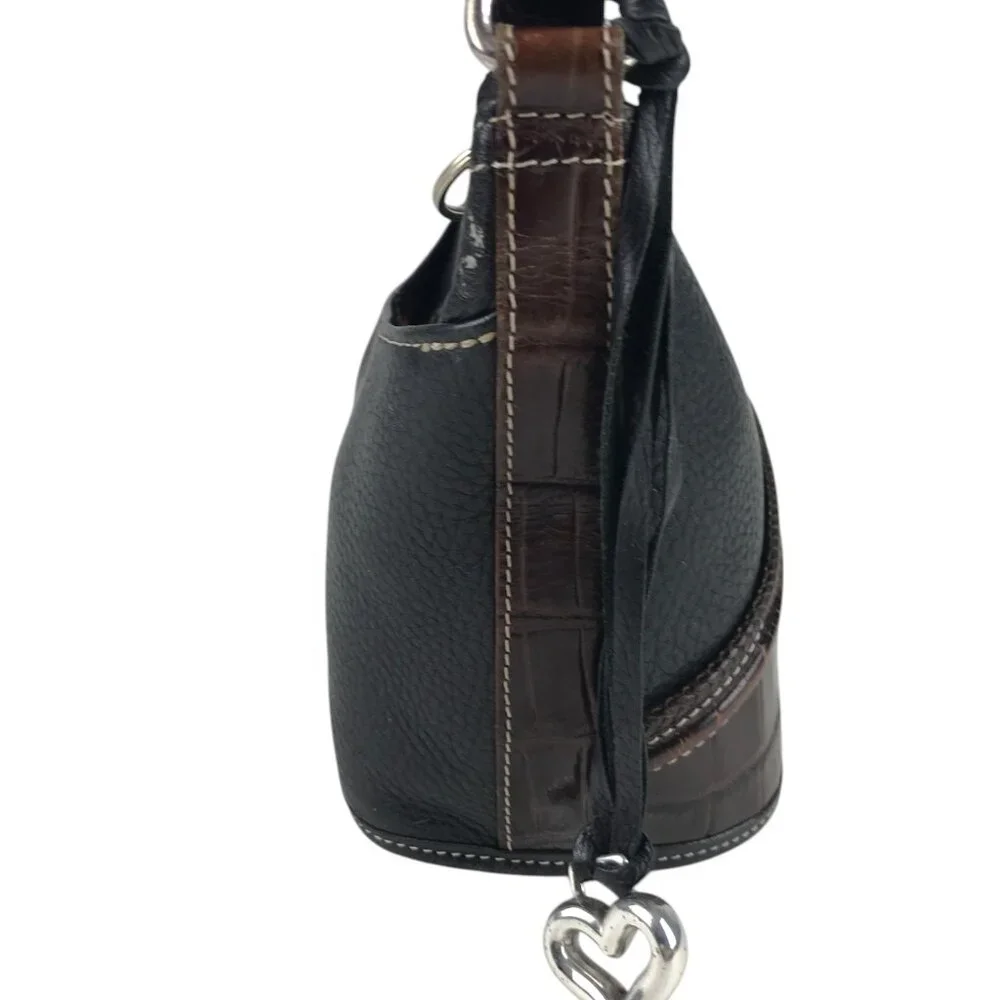 Brighton Handbag D298323 Womens Tasseled Shoulder Strap‎ Lined  Black/Brown